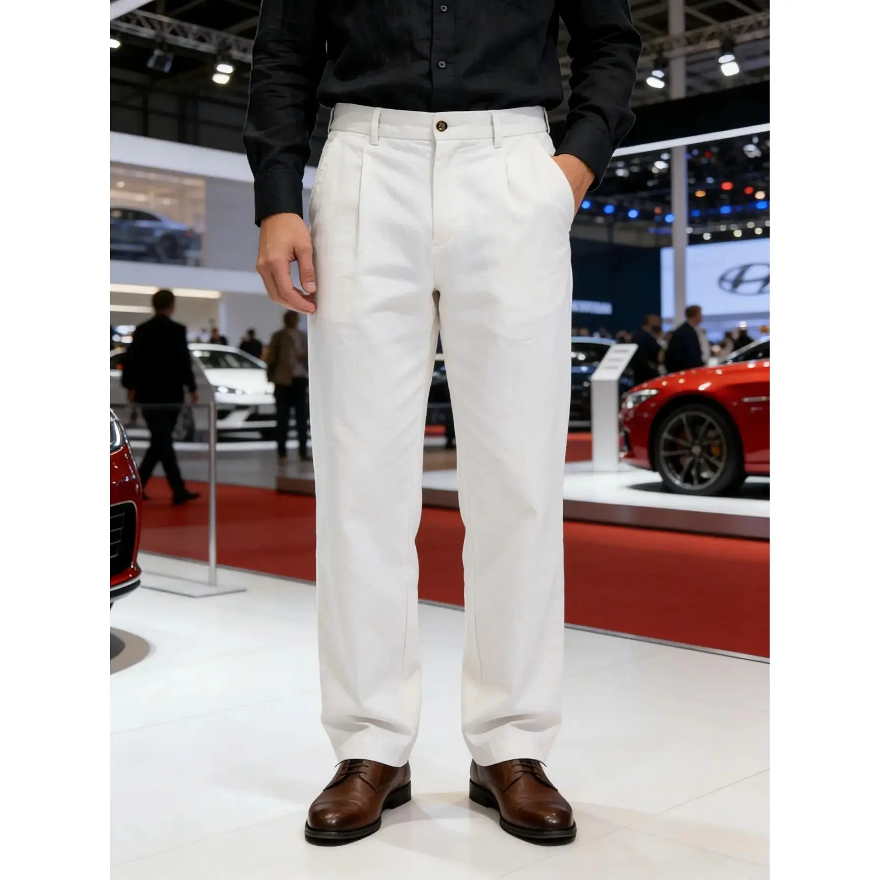 Men's Linen Plain Gurkha Trousers, Neapolitan Classic Loose Straight-leg Pants, Versatile for Business Commute, Daily Casual & Smart Casual Occasions, Business Fashion Pants