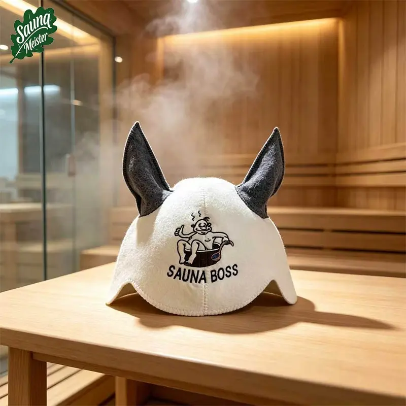 Elegant Embroidered Sauna Hat, Heat Protection for Head and Ears, Hair Care Enhancer, Easy Storage Design