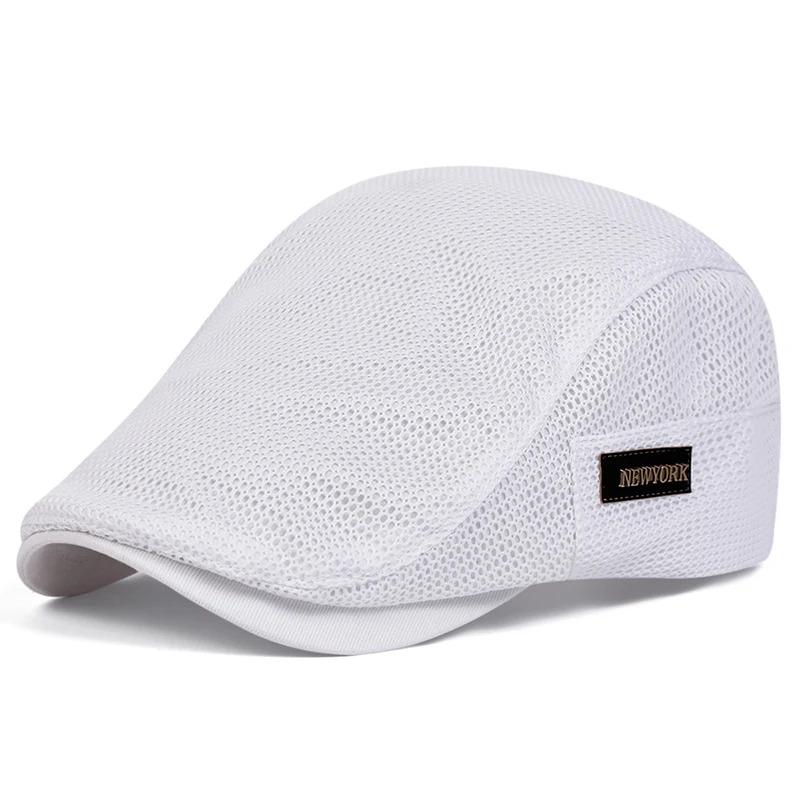 Men NEW York Label Mesh Breathability Newsboy Caps British Painters Hats Spring and Summer Flat Cap Hip Hop Berets
