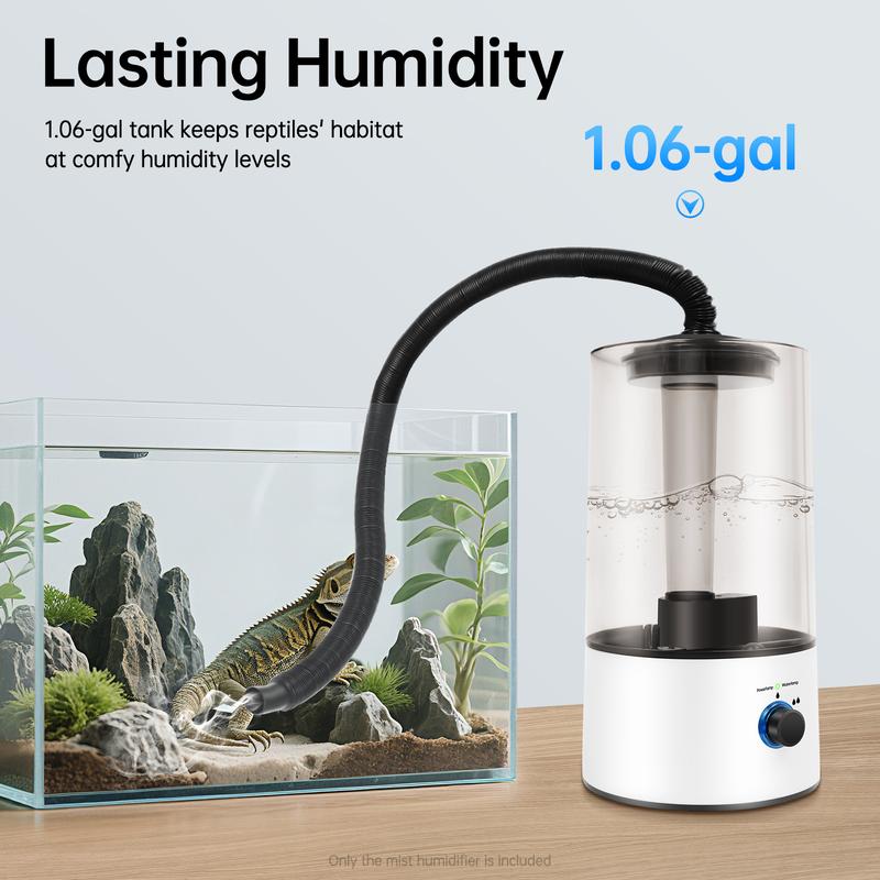 Reptile Humidifier 4L Pet Humidifier Reptile Fogger with Tube, Mist Humidifier for Pet, Humidifier Machine Fogger Humidifier for Reptile Amphibians Herps Snakes Turtles