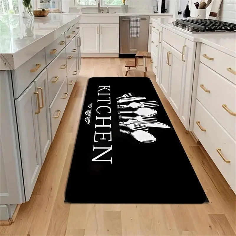 Kitchen Floor Mat, 1 Count Non-Slip Waterproof Farmhouse Kitchen Rug, Kitchen Runner Rug, Indoor Floor Rug, Decorative Rug, Laundry Room & Bathroom Floor Mat for Home, Dormitory & Kitchen Decor, Waterproof Area Rugs #GLOBAL PICKS
