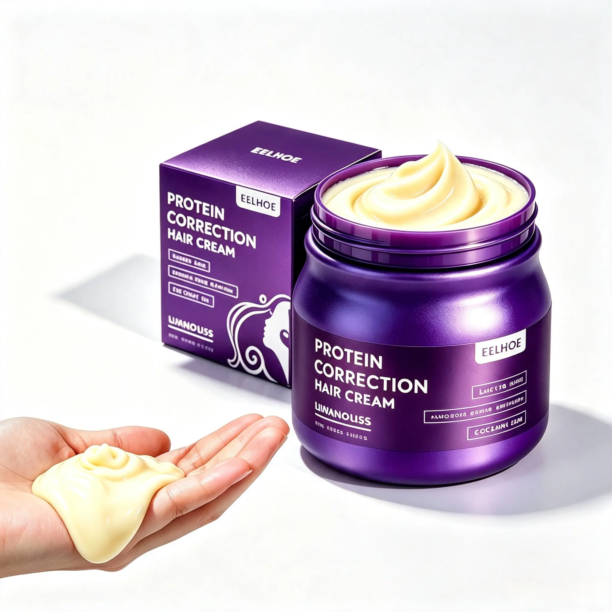 Protein Infused Straightening Hair Cream Mask (100g) - Heat Protectant, Deep Hydrating Hair Care Routine Product for Frizz Control, Dry Scalp Softening, Frizzy Strand Taming & Silky Smooth Daily Styling (Apply + Rinse), Dry/Coarse