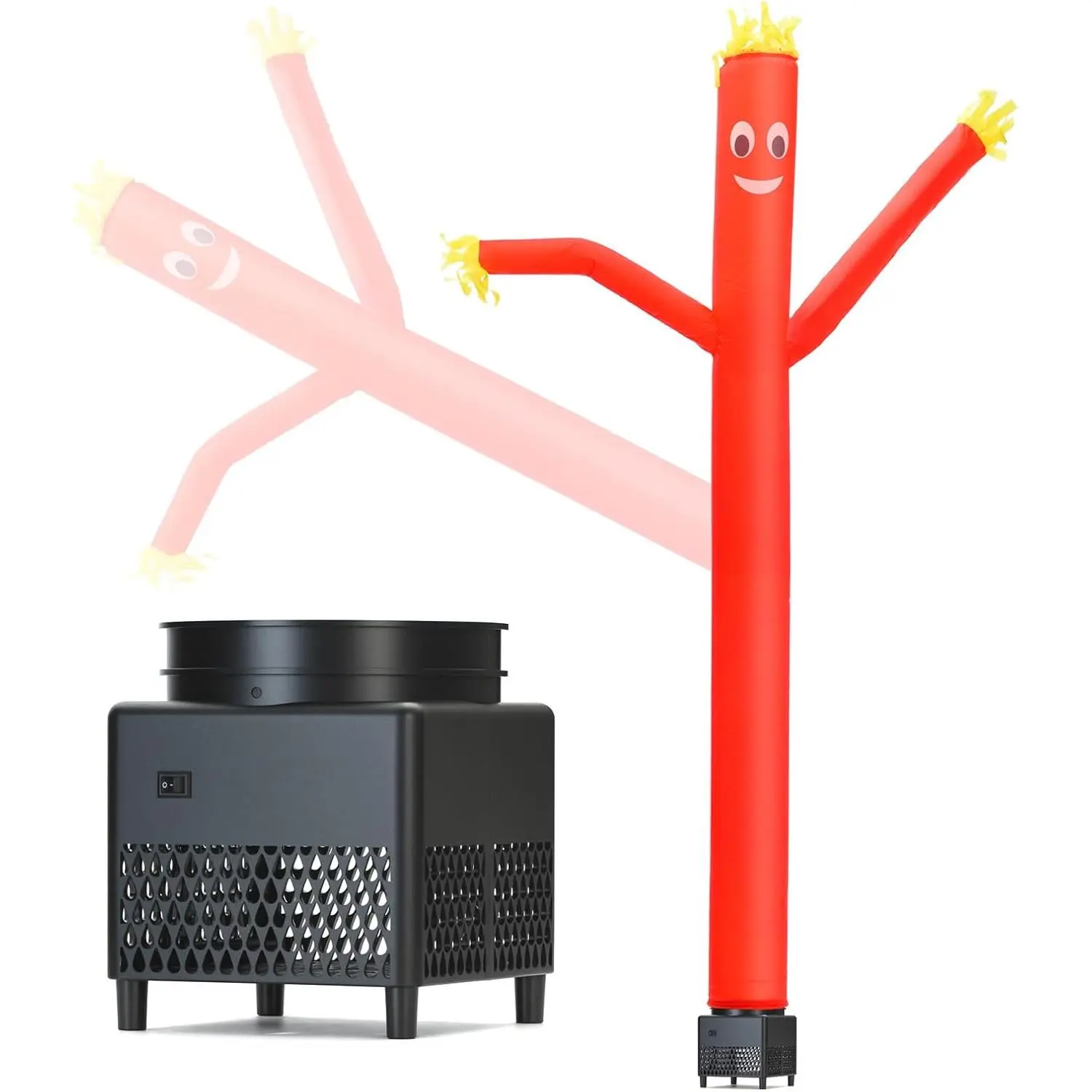 6ft Inflatable Waving Air Puppet Dancer Tube Man with Lights & Built-in Blower Wacky Waving Dancing Guy for Business Promotion Christmas Advertising