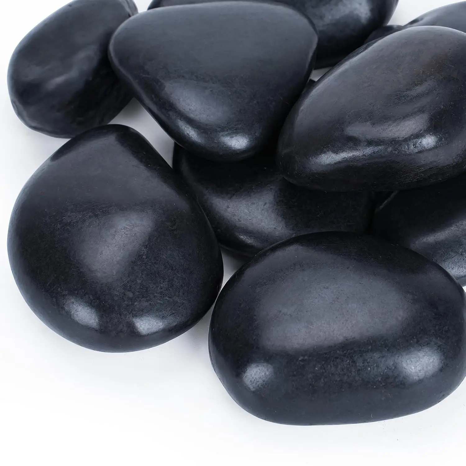20lbs Black Rocks for Planters, 3-4 Inch Rocks for Landscaping Decorative River Rocks for Potted Plants, Garden Rocks Outdoor Landscaping, Polished Natural Stone for Walkways, Yard, Crafts