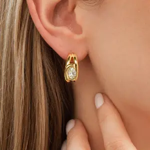 Y2K Viral Melted Gold Huggie Earring Main Character Energy Baddie Aesthetic Statement Jewelry
