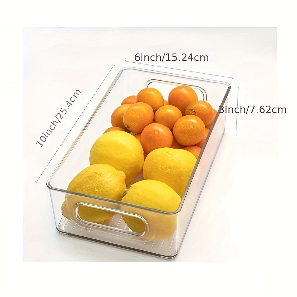 GHQ 6Pcs Acrylic Stackable Plastic Fruit Storage Containers for Refrigerator Cupboard & Utility Room Clear Durable Versatile Use Kitchen Gadgets
