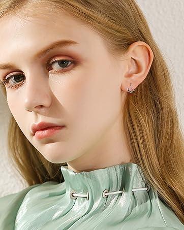 FUNRUN 13Pcs Rook Piercing Jewelry Trendy Eyebrow  Lip and Cartilage Rings for Women  Made of Surgical Steel Curbed Barbells with Colorful Ball Ends