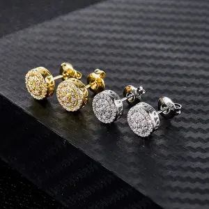 1 Pair Hip Hop Round Earrings Unisex Birthday Anniversary Surprise Jewelry Back to School Graduation Gift