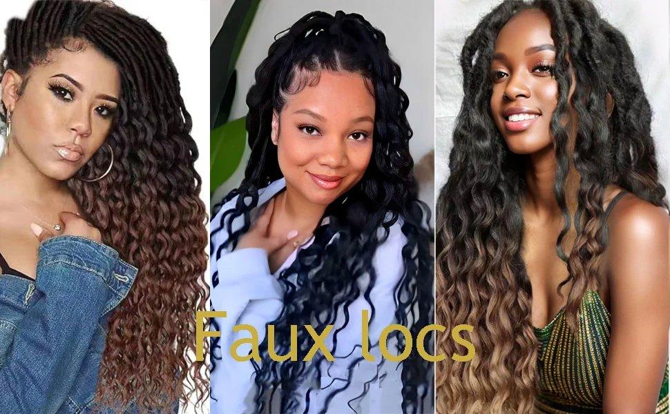 THE WELL KEPT 24 Inch Faux Locs Crochet Hair 6 Packs Soft Goddess Locs Crochet Braids Deep Wave Pre Looped Crochet Hair Extensions for Black Women (24 Inch, 1B) THE WELL KEPT 24 Inch Faux Locs Crochet Hair 6 Packs Soft Goddess Locs Crochet Braids Deep Wave Pre Looped Crochet Hair Extensions for Black Women (24 Inch, 1B)