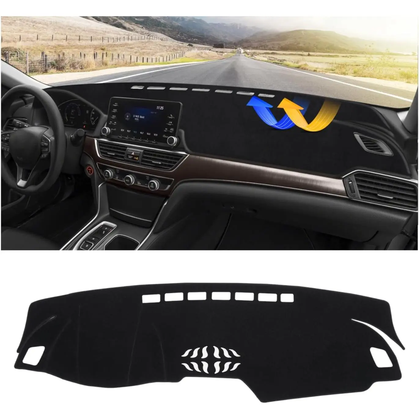 Dash Cover Custom Fit for Honda Accord 2018-2021 2022 Dashboard Cover Mat for Honda Accord Accessories Non-Slip Pad Carpet Anti-Glare