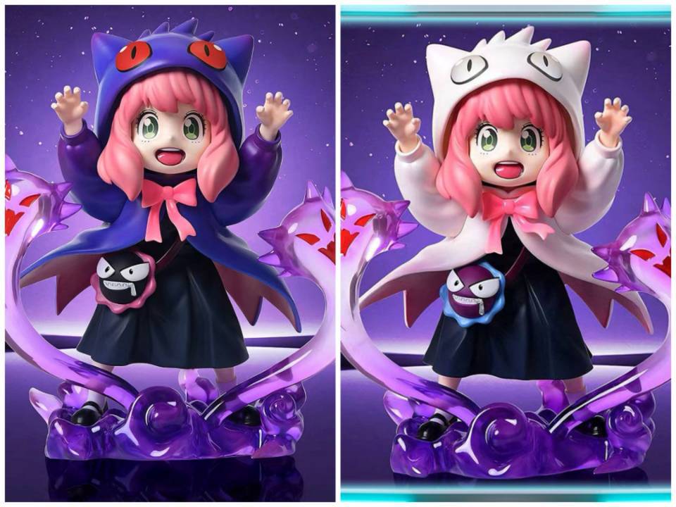 Spy x Family Anya Forger Cosplay Gengar Figure - Cute Anime Statue with Purple Ghost Style Collectible