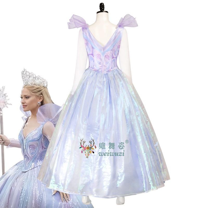 Glinda Movie Wiked 2 Evil Witch Adult Women Cosplay Costume Magic Purple Dress Halloween Party Carnival Masquerade Fancy Outfit