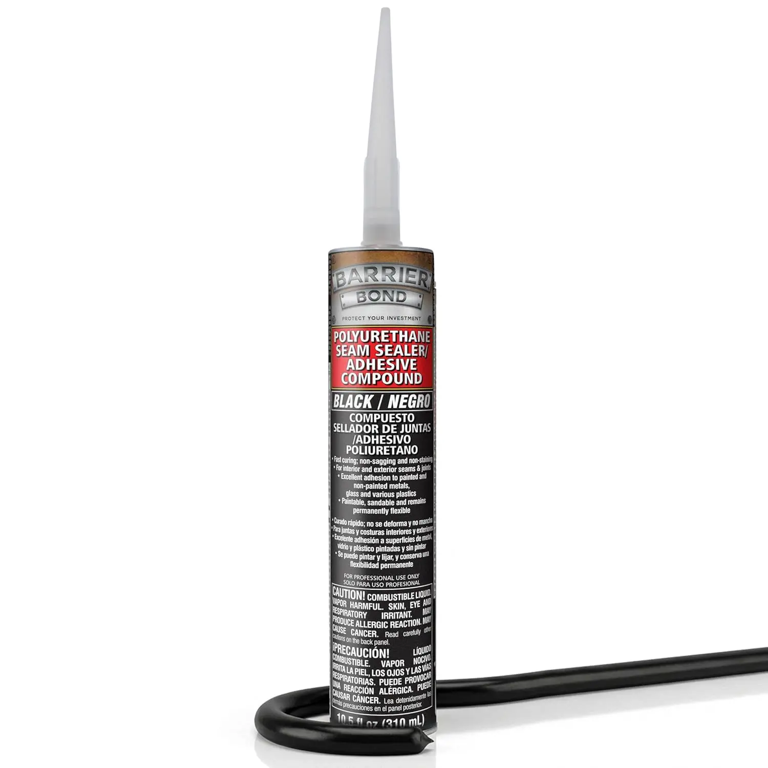 Barrier Bond - Seam Sealant/Adhesive, 10.5oz , Black Polyurethane Seam Sealer, Automotive RV Sealant