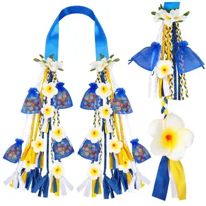 70 Inch Gold Blue Graduation Candy Lei Hawaiian Graduation Lei Class of 2026 with Sachet Bag Orchid and Plumeria Tropical Hawaii Luau Leis for Congrats Grad Senior High College School Giftfidget toys