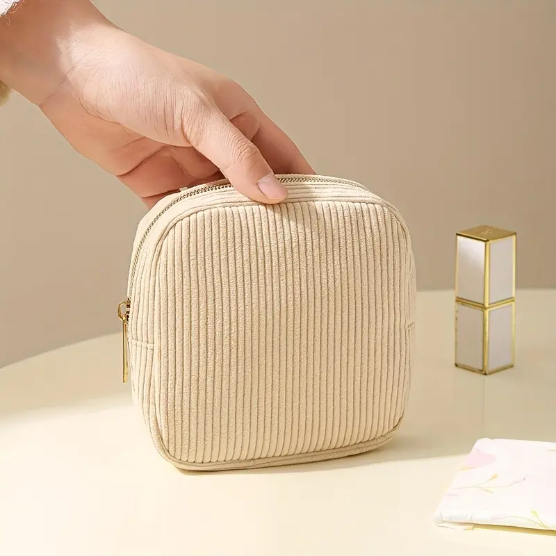 Minimalist Sanitary Pad Storage Bag, Travel Cosmetics Organizer, Pure Color Cotton Swab Holder, Makeup Storage Box, Toothbrush Case, Keychain Cable Organizer, Ideal Gift Choice