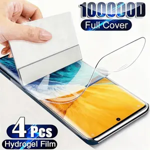 [4 pieces of high-definition hydrogel film] 4 pcs Full Cover Hydrogel Film For Xiaomi Redmi Note 14 Pro 4G 13 5G 12 11 Pro HD Soft Screen Protector On Xiaomi Mi 15 Ultra 14 14T Hydrogel Film Screen Protector 4-piece set.Features include anti-fingerprint,