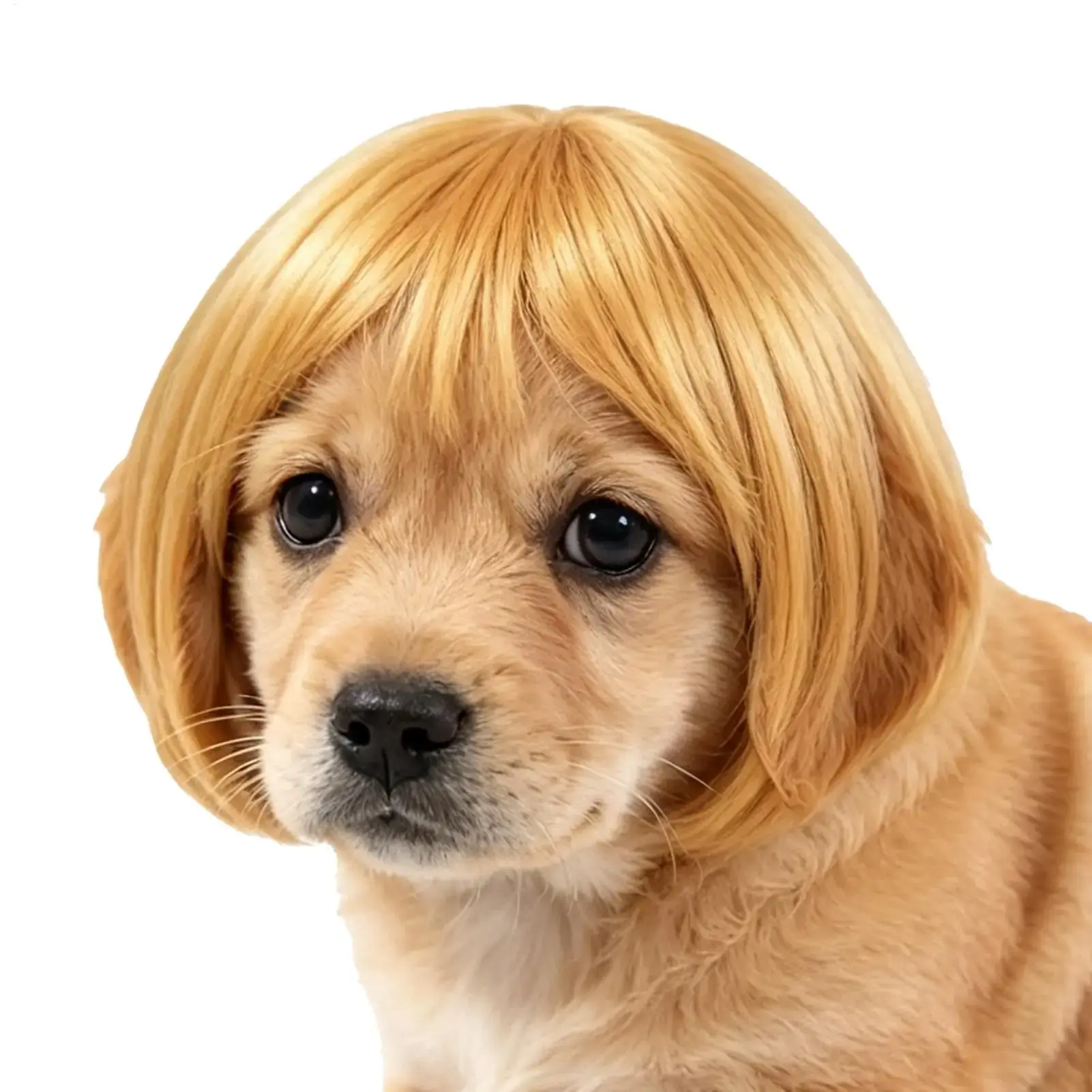 Cute Short‑Hair Wig Pet Headband, Funny Pet Wig Hair Accessories for Dogs and Cats, Puppy Costume, Valentine's Day Gift, Party, Photo Prop