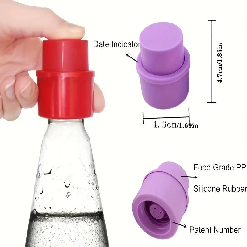 Vacuum Beverage Soda Fresh-keeping Bottle Lid, 1 Count Press Inflatable Soda Airtight Lid, Bottle Stopper Protector, Beverage Dustproof and Leak-proof Sealing Cap, Reusable Sealing Cap