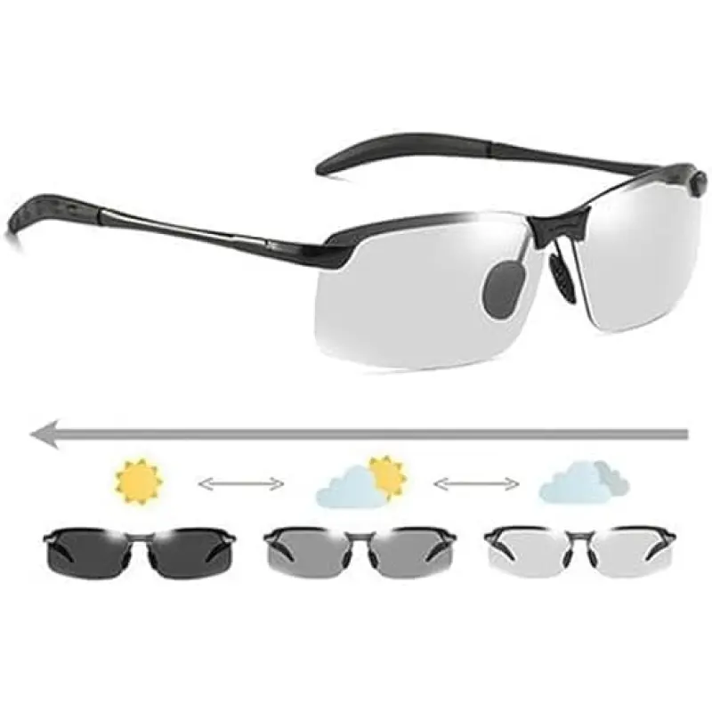 Polarized Sports Sunglasses, Unisex Lightweight Day and Night Driving Glasses with UV400 Anti-Glare Lenses for Cycling and Fishing