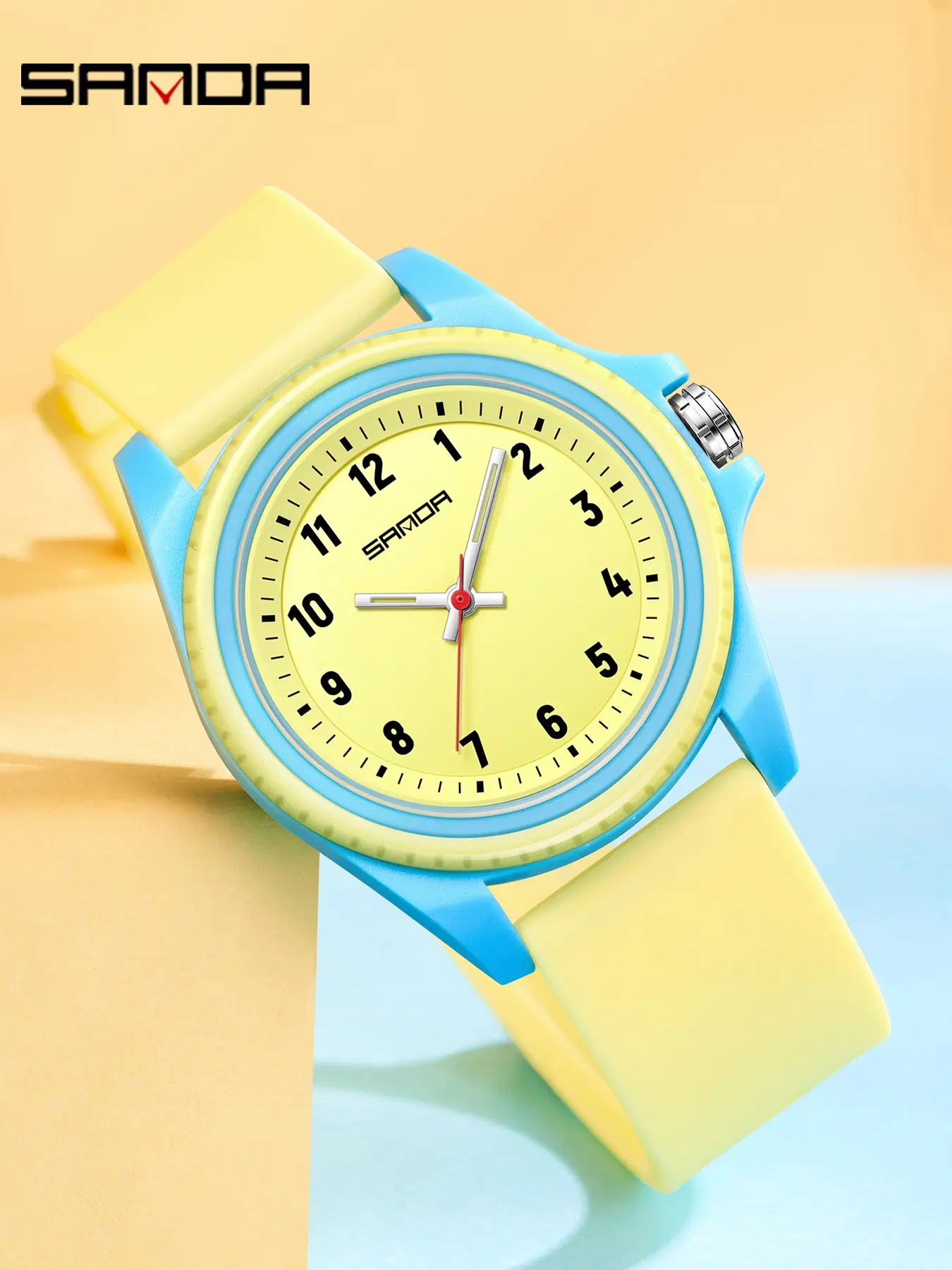 Sanda Unisex Watch, Minimalist Design, Analog Digital Display, Synthetic Resin Case, Mineral Glass Dial, Ideal Gift for All Occasions
