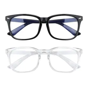Unisex Rectangle Blue Light Blocking Glasses, Full Rim Fashion Frame, 99% Blue Light Block, Anti-Eyestrain & UV Protection for Gaming & Office