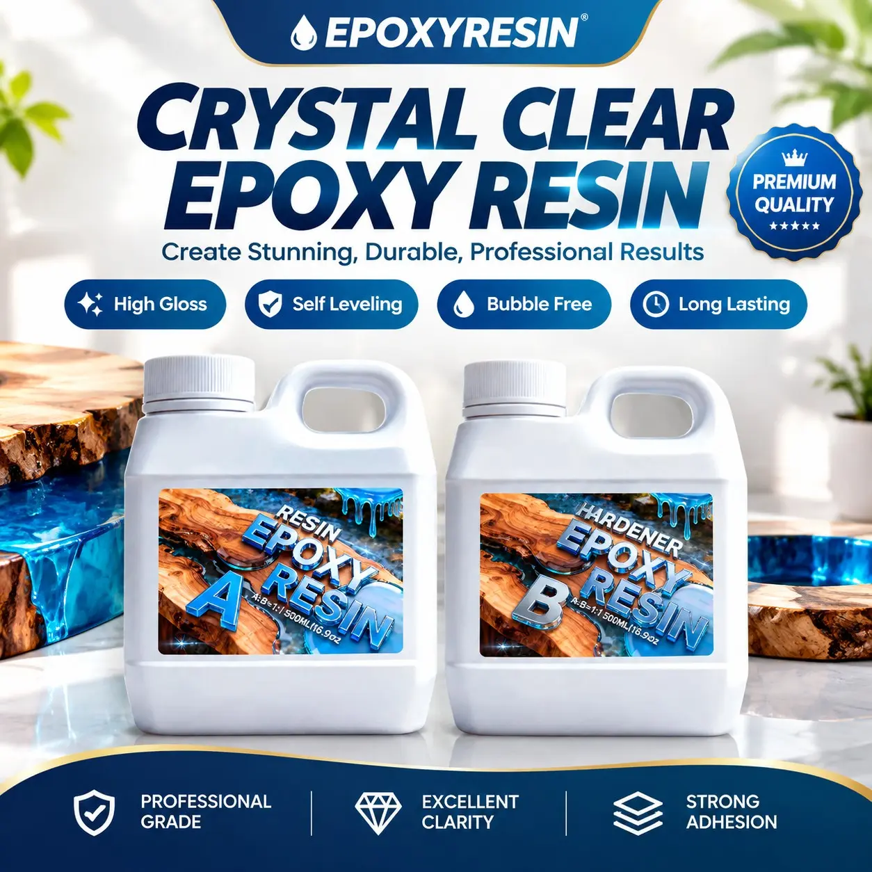 33.8oz/1000ML Epoxy Resin Kit, Easy Mix, High Gloss, Odorless, Ideal for DIY Crafts, Jewelry, Art Coating, Crafting Supplies, Perfect for Creative Projects