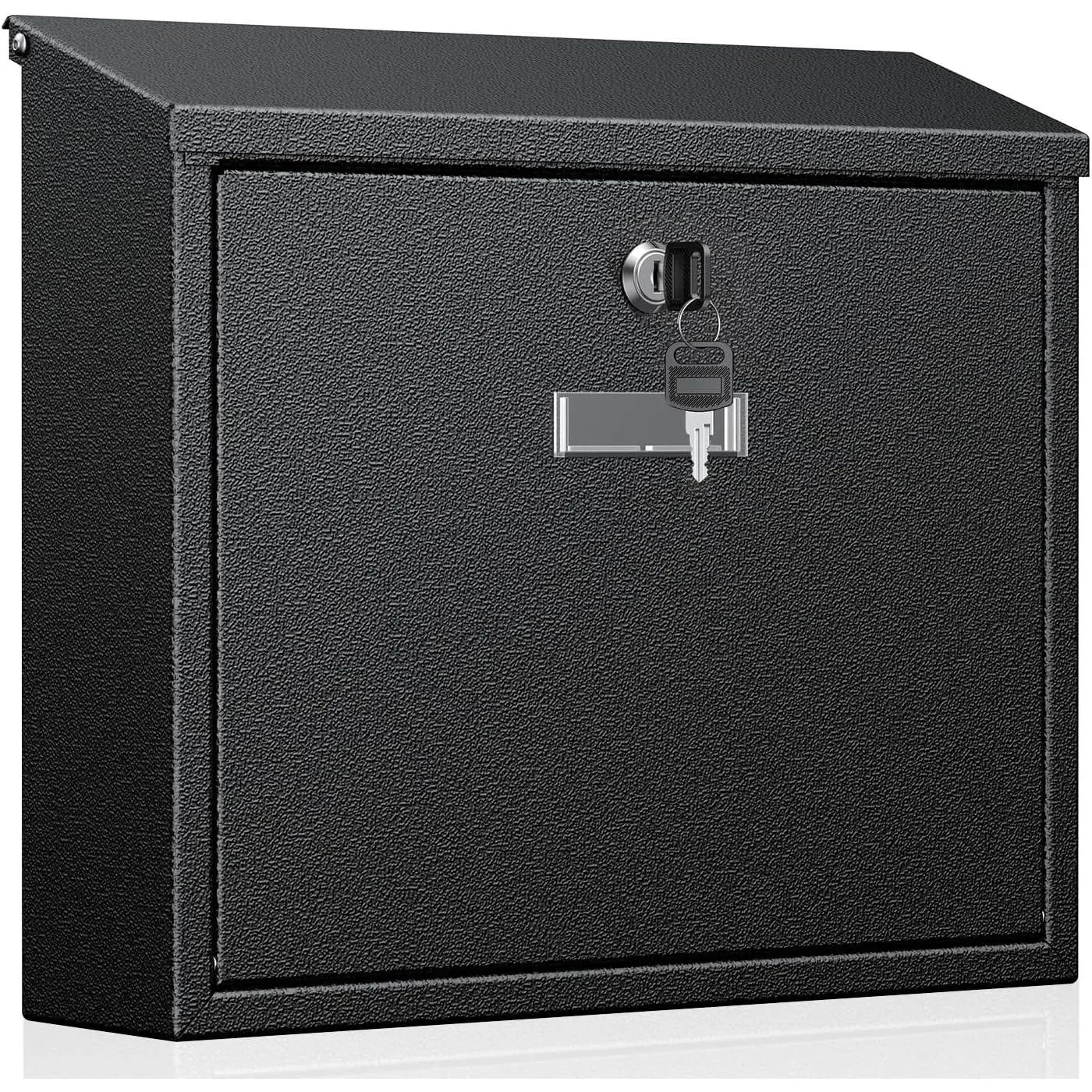 Wall Mount Mailbox for Outside, Large Mailbox with Key Lock |  Mail Box, Postbox for House, Safe Key Drop Case, Steel  Drop Case for  Office School, Black
