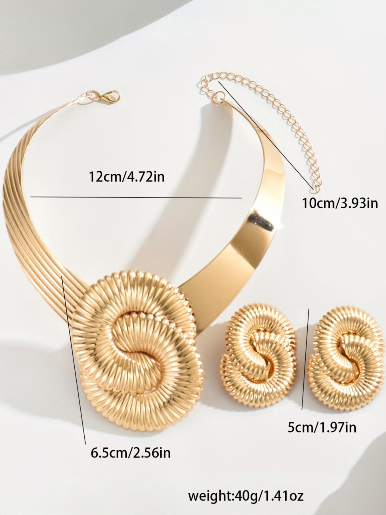 Women's Fashion Jewelry Set, Elegant Jewelry Set, Metal Statement Necklace & Earrings, Party Wedding Gift, All Seasons Wear, Unique Design Accessories, Complete Accessories Set, Matching Jewelry Set, Fashionable Jewelry Set, Jewellery Gift Set