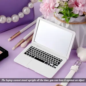 Compact Foldable Laptop Mirror - Portable Mini Pocket Mirror for Home & Laptop Use, Hypoallergenic Plastic Frame, No Battery Needed, Polished Finish, Ideal for Travel & Daily Grooming, Laptop Accessory | Sleek Mirror | Durable Plastic