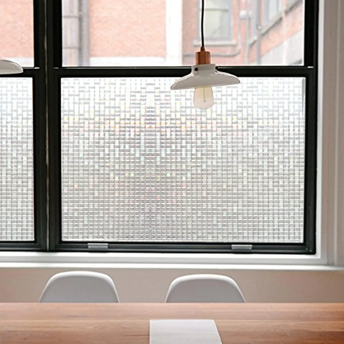 Mosaic Pattern Static Cling Transparent Synthetic Window Film - Rainbow Glow with Sunlight, UV Blocking, Heat Control, Protection & Decor for Windows Doors (11.81" x 78.7")