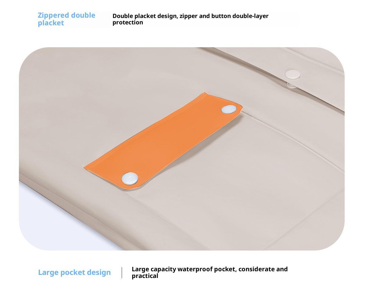 College style kindergarten with backpack, full body waterproof raincoat and raincoat