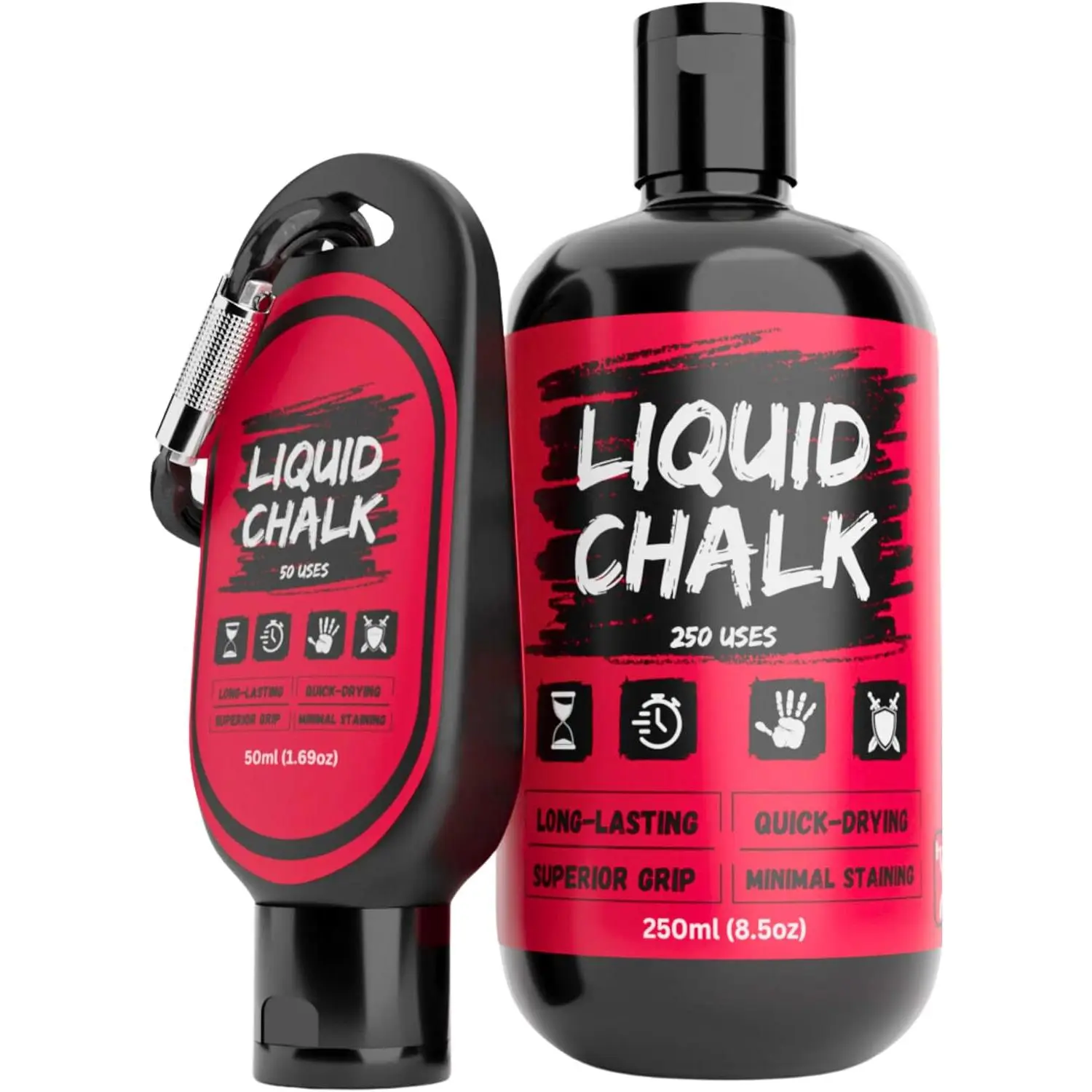 PowerGrip Liquid Chalk Kit Gym Chalk for Weight Lifting, Rock Climbing, Pole Grip, Bouldering, Powerlifting, Ball, Gymnastics, , and Workout-  (250ml + 50ml Kit)