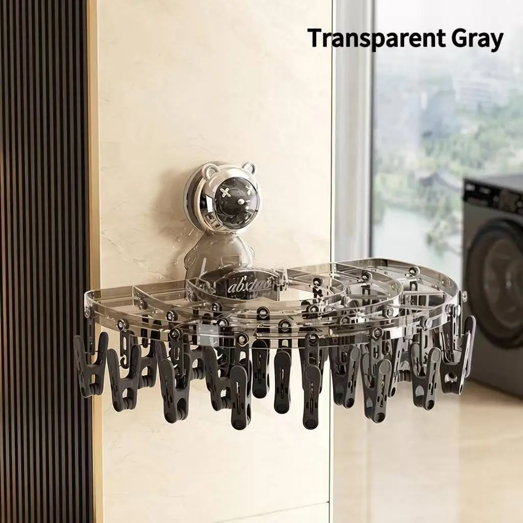 Foldable Wall-Mounted Storage Rack, Suction Cup Laundry Hanger, Hanging Rack, Smooth Rotation, No Drilling Required, Space-Saving Organizer