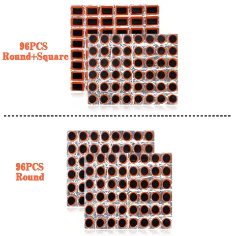 96pcs Rubber Bike Tire Patches, Universal Bicycle Tire Repair Kit, No Glue Needed, Ideal for Motorcycles, Bmx, MTB, Road Bikes, Cycling Gear