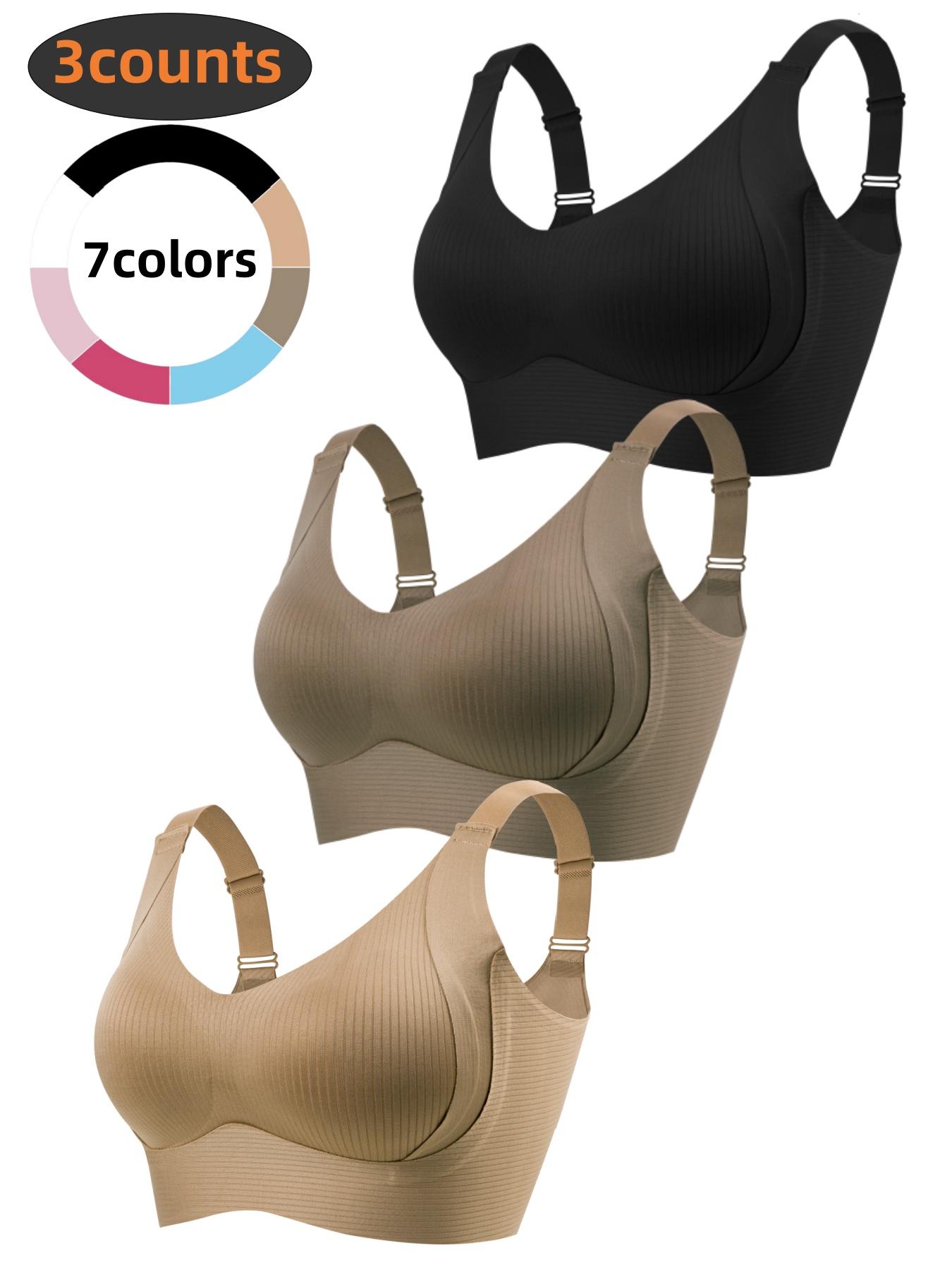 3-Pack Women's Wireless Bra Set, Adjustable Strap Comfortable Fit, Soft & Breathable Fabric, Perfect for Daily Wear, Ladies Underwear Essentials