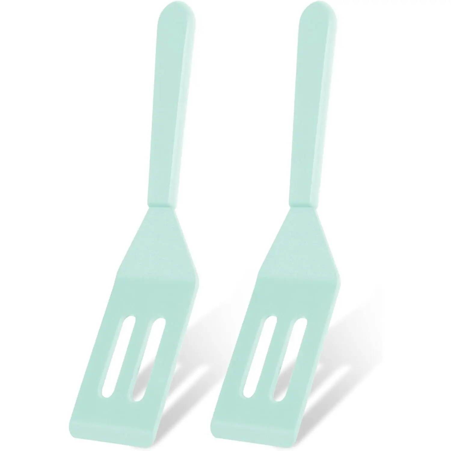 2 Pack  Mini Brownie Serving Spatula, Nonstick  Small Spatula,Heat-Resistant Cookie Spatula, Mini Slotted Serve Turner for Flip Egg in Small Frying Pan Batter Cookware (Macaron Blue)