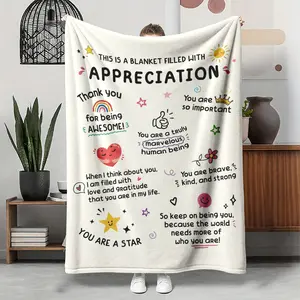 Thank You Gifts for Women, Men, Friend, Appreciation Blanket, Appreciation Gifts for Employee Coworker Teacher Counselor Paraprofessional Volunteer, Inspirational Quote Gift