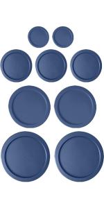 Replacement Lids for Pyrex Glass Foood Storage Containers Containers Round (2) 1-Cup (3) 2-Cup (2) 4-Cup (2) 7-Cup (Turquoise)