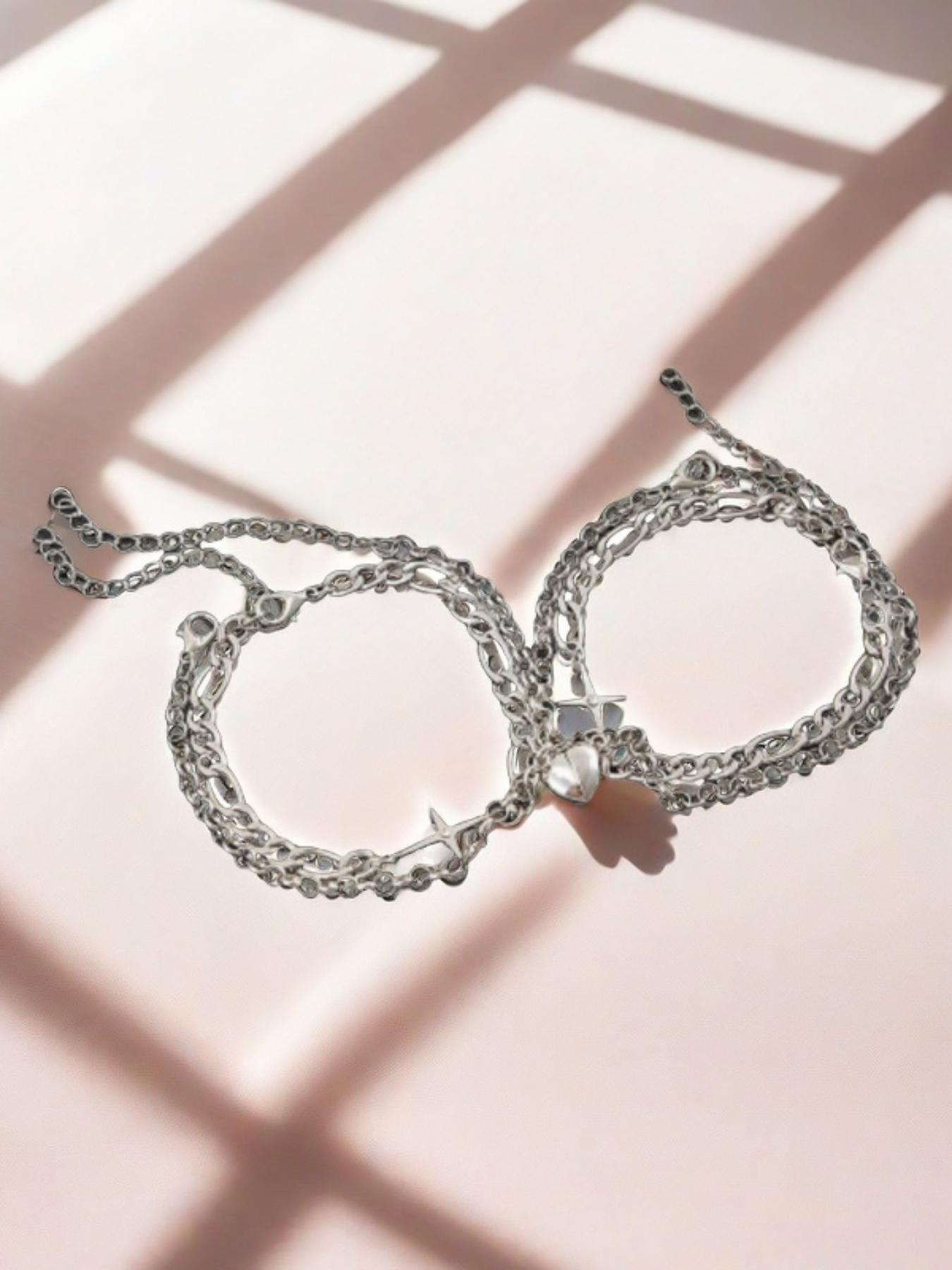 Magnetic Heart Jewelry Bracelet Set for Couples, Creative Valentine's Day Gift, Magnetic Attraction Design, Perfect for Him & Her