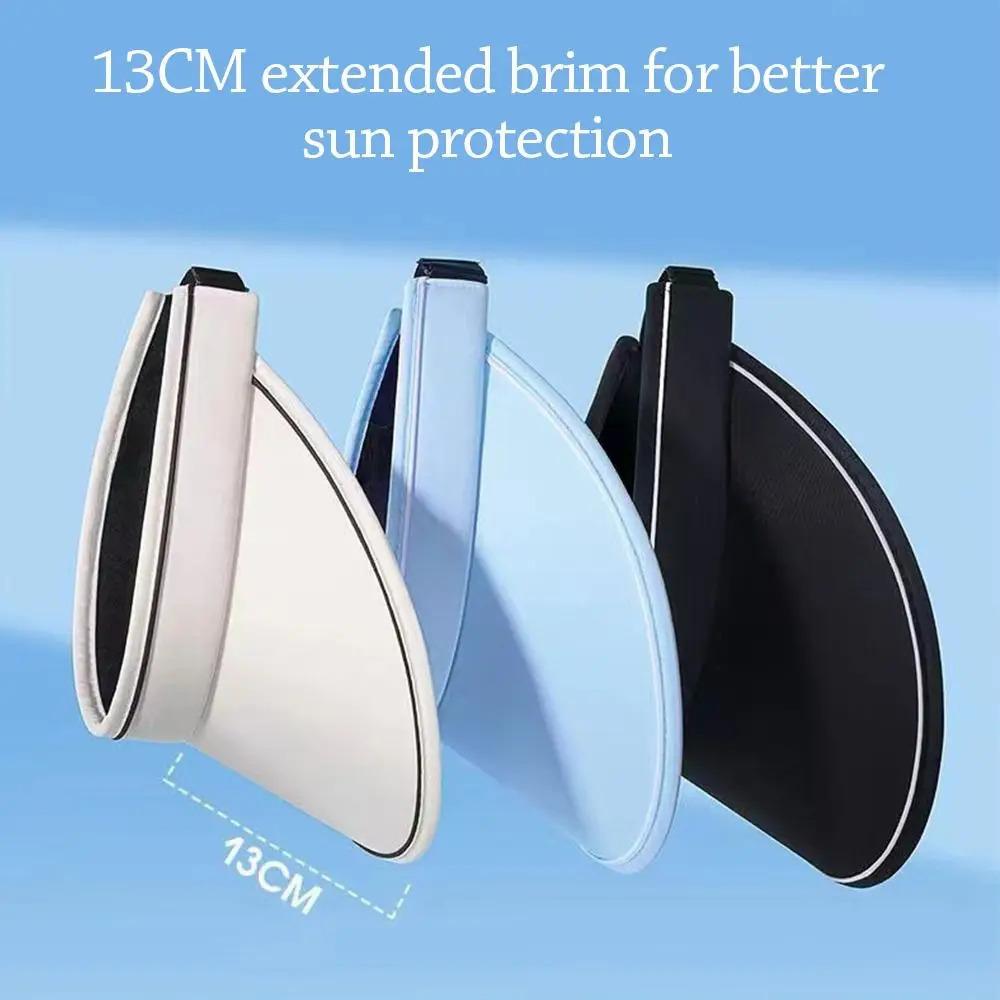 UPF 50+ Sun Visor Hat for Women Men, Foldable Wide Brim UV Protection Cap for Golf, Running, Hiking, Beach, Tennis & Outdoor Sports