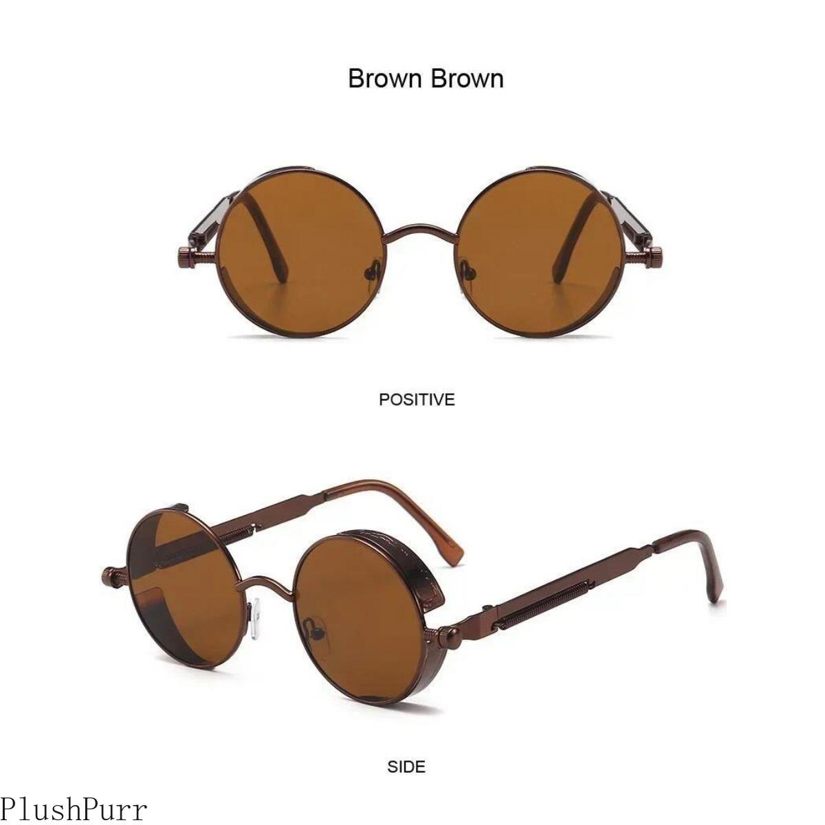 Metal Steampunk Sunglasses Men Women Fashion Round Glasses Brand Drsigner Vintage Sun Glasses High Quality Oculos De Sol UV400