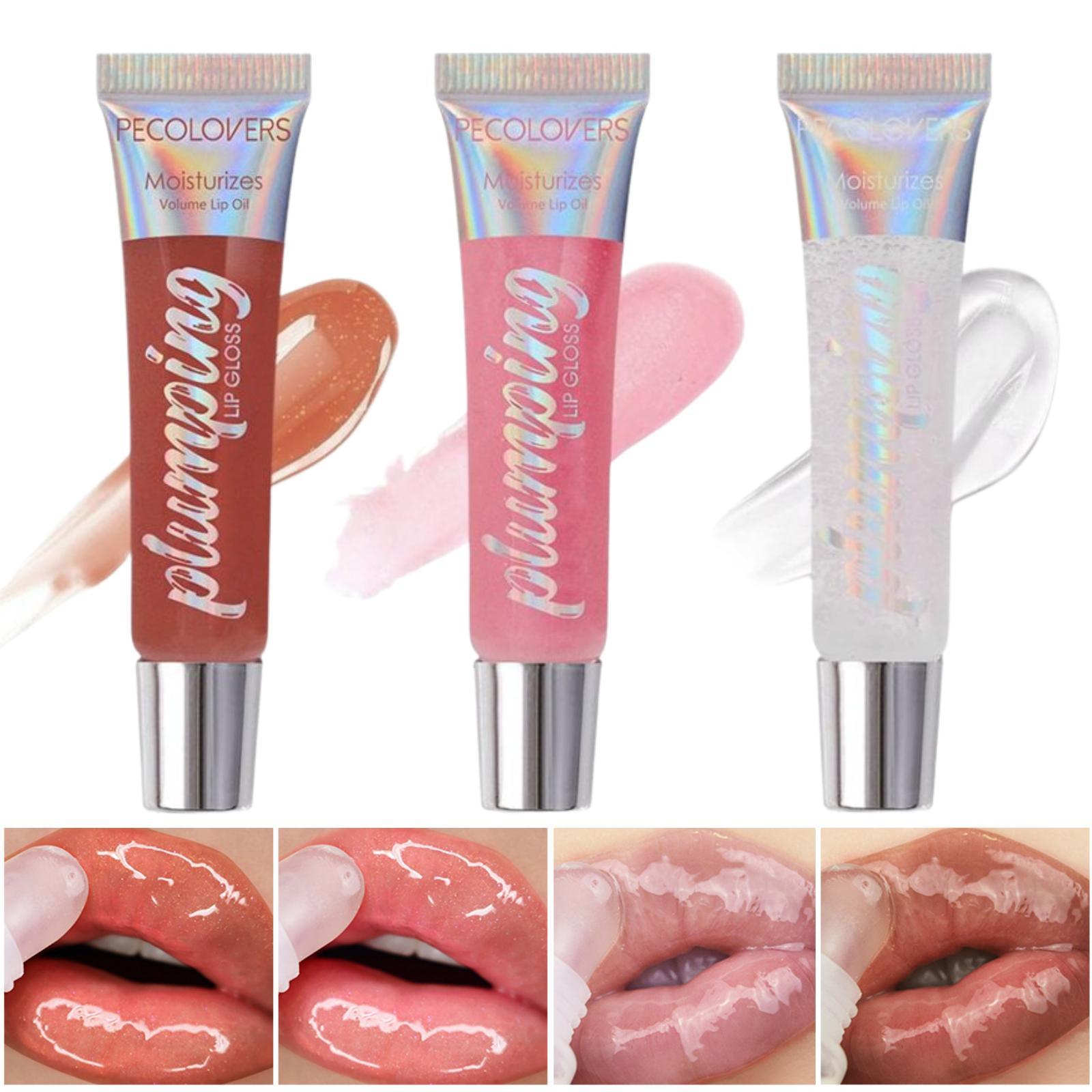 Long Lasting Moisturizing Jelly Lip Gloss, 1 Count Glitter Plumping Lip Glaze, Water Light Mirror Liquid Lipstick, Women Lips Makeup Cosmetics