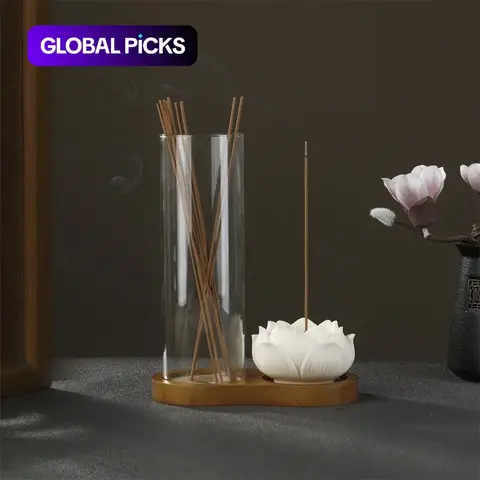Wooden Lotus Incense Holder, 8-shaped Incense Burner with Incense Stick, Home Decor Ornament for Living Room Bedroom, Household Fragrance, Calming Home Fragrance, Aromatherapy Scent Diffuser