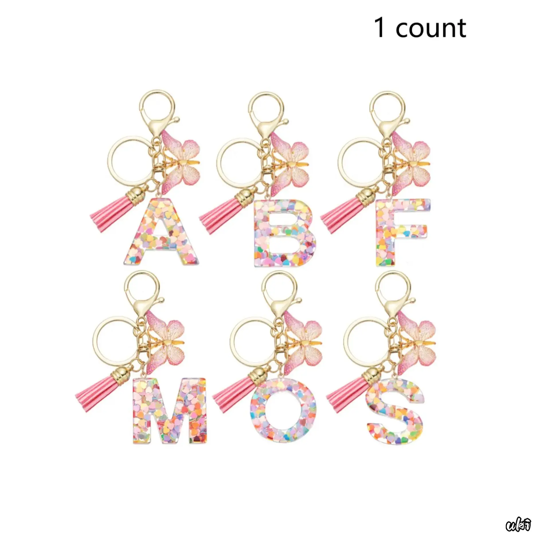 Bag Charm with Butterfly Pattern & Letter Pendant, Trendy Acrylic Keychain for Women, Lightweight & Easy to Hang for Valentine's Day, Bright, Butterfly Patterns, Colorful, Playful, Daily Decoration, Holiday Gifting, Stylish And Playful, Women's Fashion