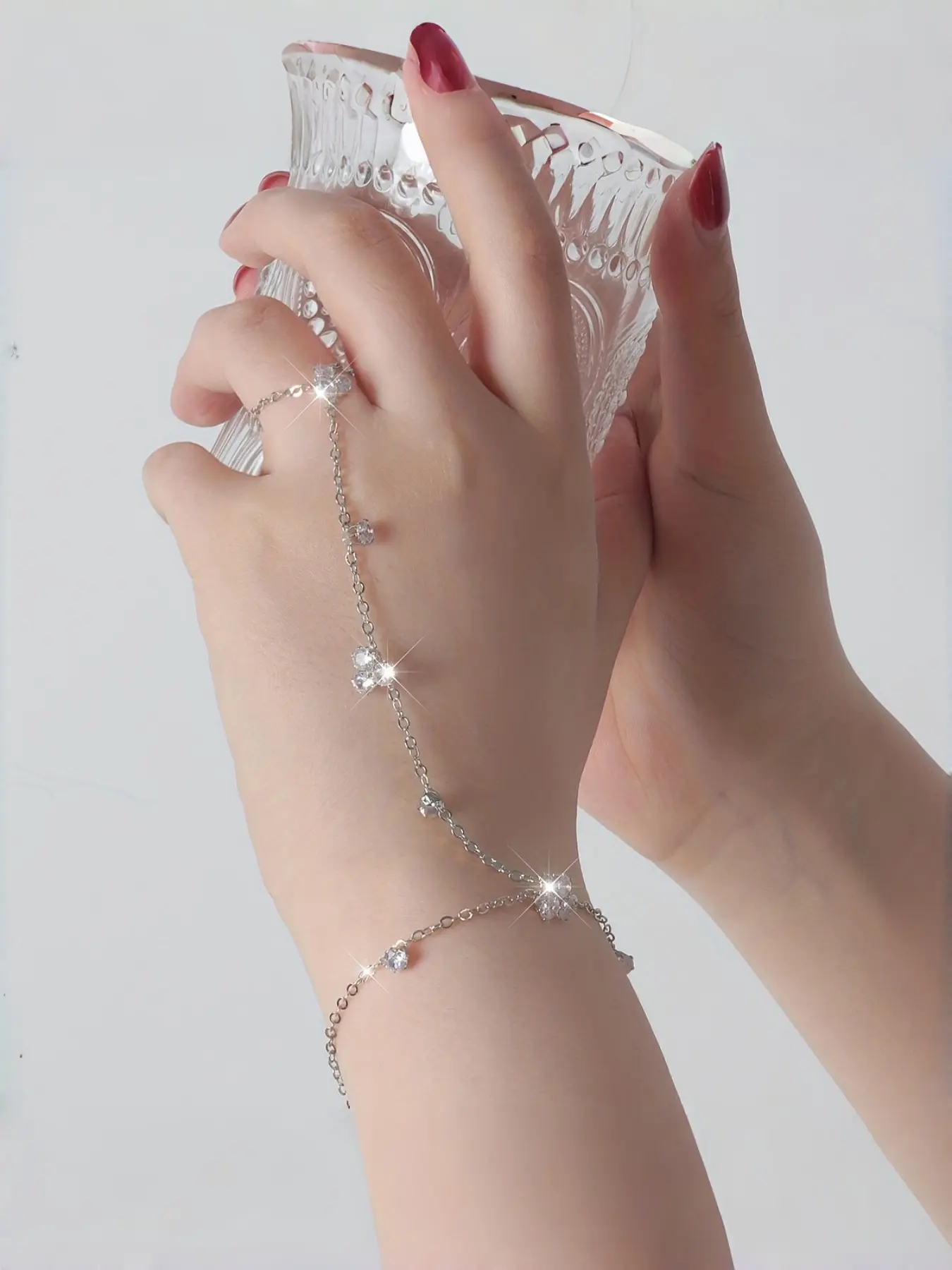 Fashionable Artificial Diamond Bracelet, Adjustable Layered Bangle, Perfect Birthday Gift, Elegant Jewelry for Women and Girls, Stackable Bangle Bracelets