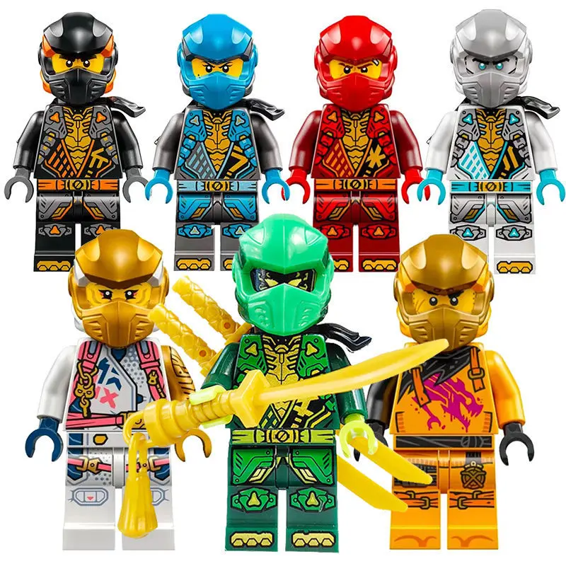 Fantasy Warrior Minifigure Building Block Set, Collectible Building Blocks, featuring double-sided printing technology, with decorative accessories, DIY assemble into a collectible ornament, ideal gift for building block enthusiasts