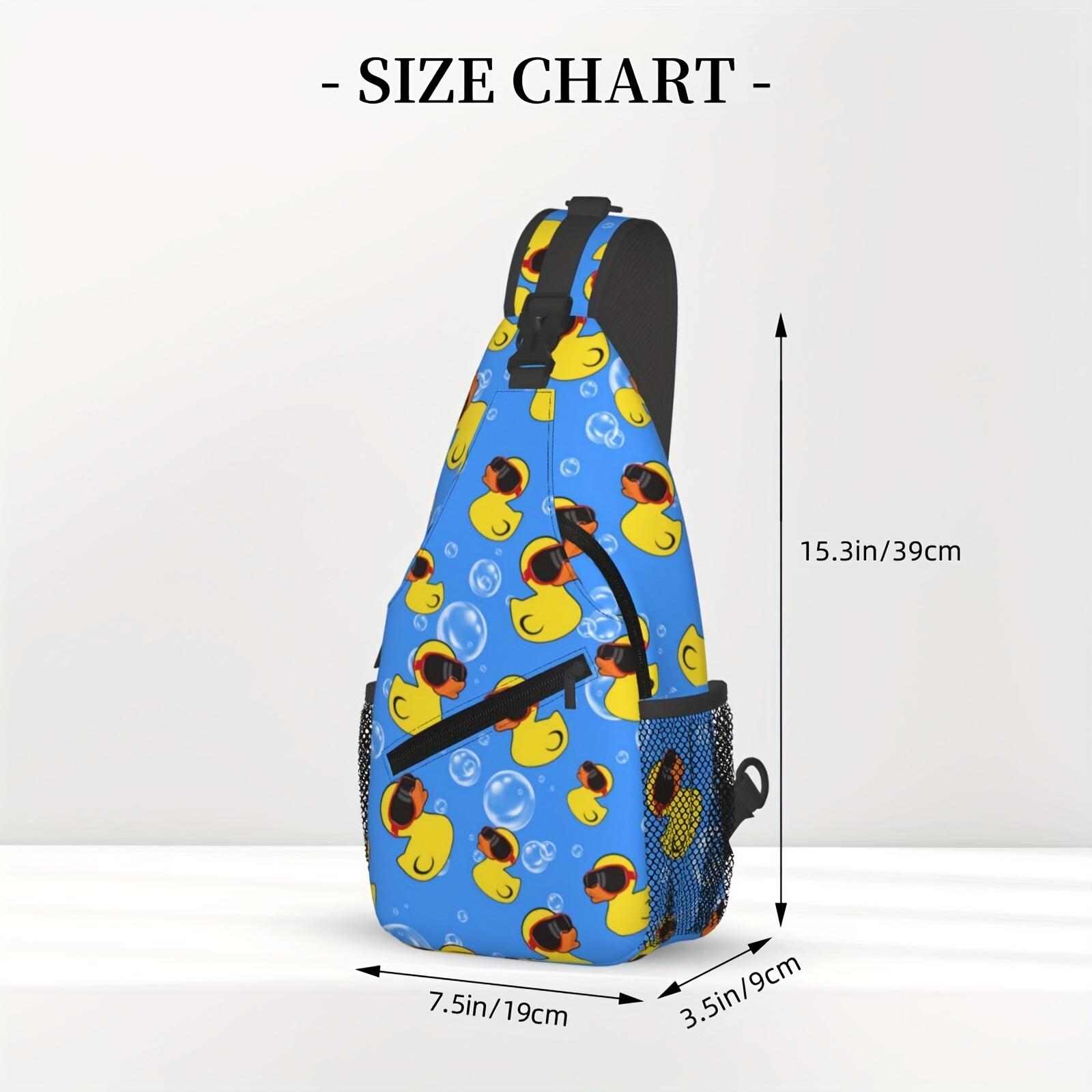 A Stylish  Durable Crossbody Chest Bag Featuring a Cartoon Duck in Glasses, Perfect for Hiking, Shopping, Work, Leisure Travel, Or As a Beach  Fishing Backpack. It Offers Ample Storage  Makes a Great Christmas Gift for School Or Travel Addi and