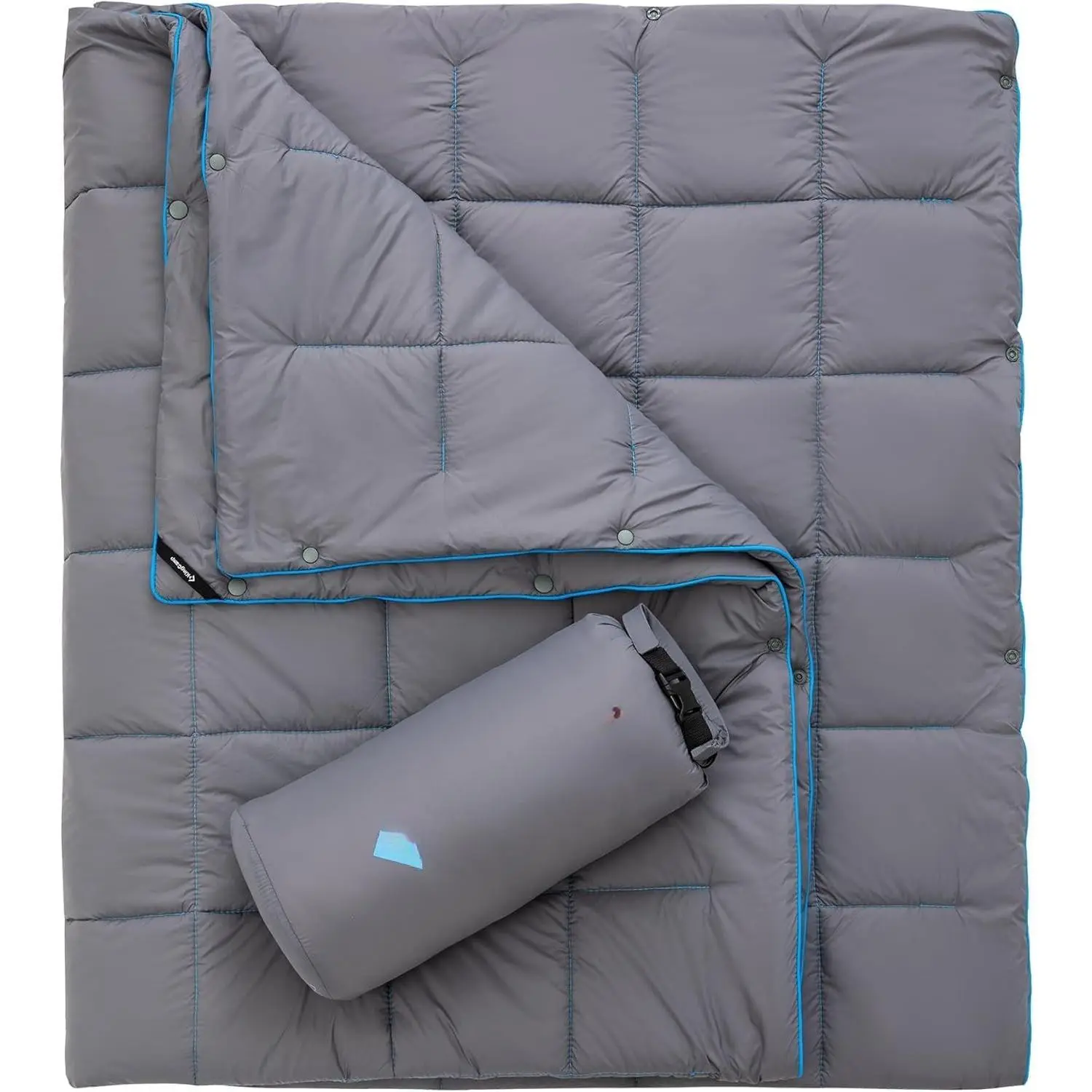 Ultralight Camping Blanket, Wearable Packable Blanket 69" x 53" | Down Alternative Puffy Blankets Weatherproof Warm Package Quilt with Snap Buttons for Outdoor Hiking Travel, Picnic Stadium