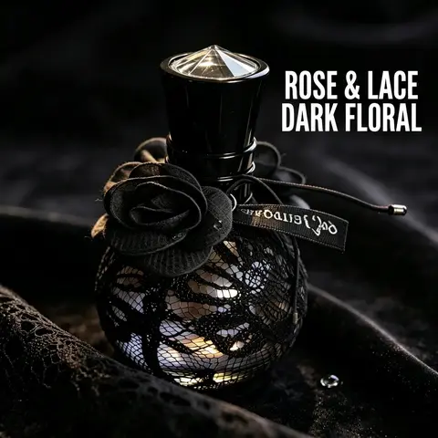 Women's Floral Perfume, Eau de Parfum, Midnight Bloom, Dark Romantic Aura, Rose and Lace, Mysterious Scent, Elegant Fragrance for Women, Deep Floral Perfume, Edp Scents, Perfume Aroma Scented