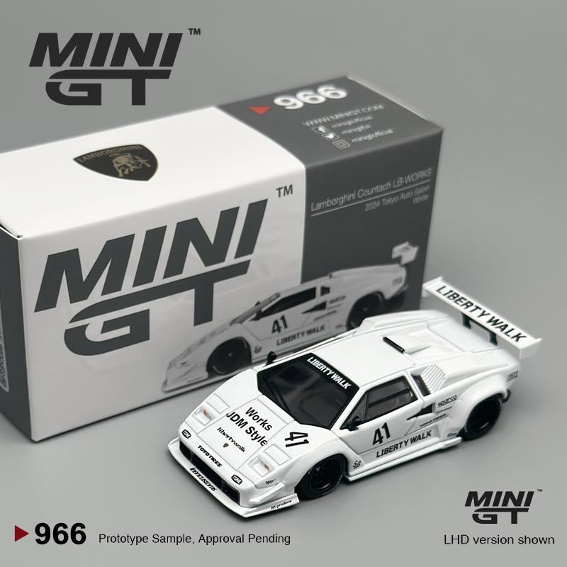 MINIGT 1:64 Lamborghini Countach LBWK White 2024 alloy car Model 966